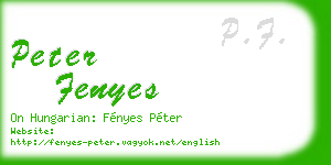 peter fenyes business card